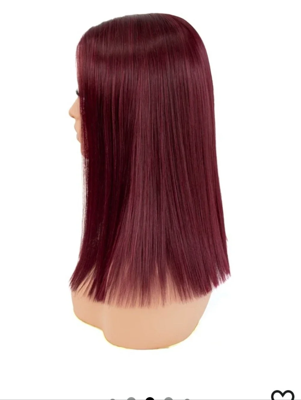 Straight Bob Wig Human Hair 99J Burgundy, 300% Density HD Lace